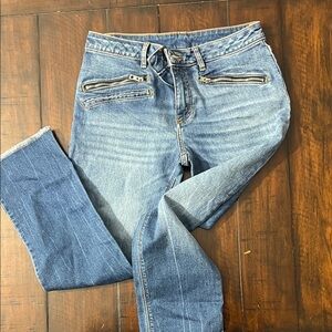 Zadig & Voltaire Denim Straight Leg Jeans with Zipper Accents